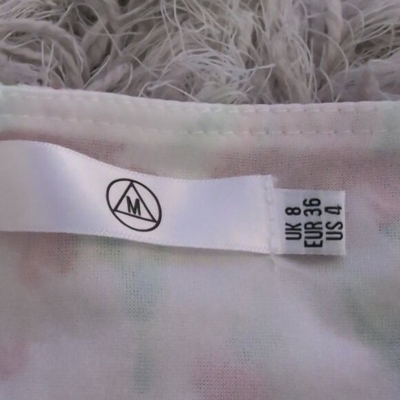 Misguided Square Neck Floral Lace Up Long Sleeve Blouse Top - Picture 6 of 6